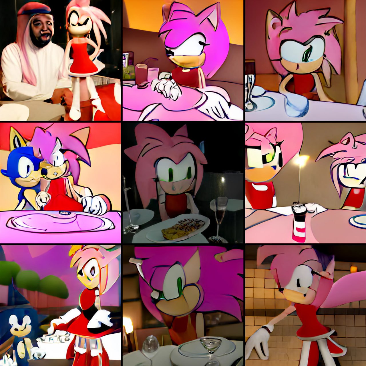 collage of amy rose