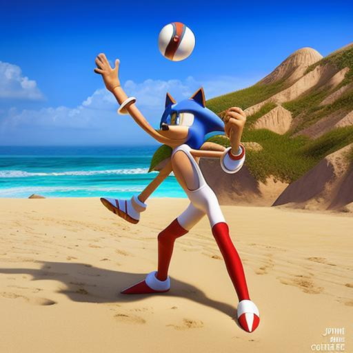 sonic playing volleyball